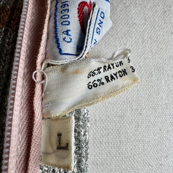 70s Vintage NWT Metallic Silver and Bronze Turtleneck Maxi Dress - Picture 10 of 16